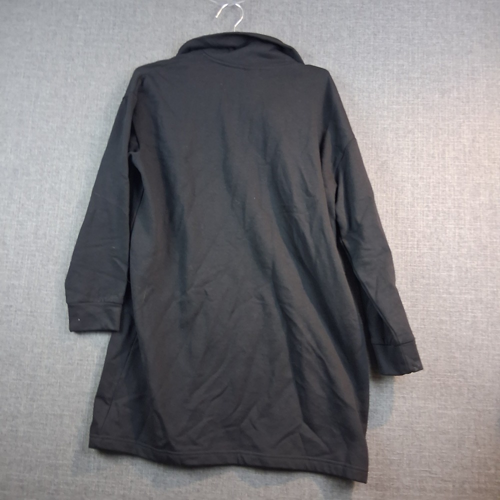HM Basics Womens XS Black Quarter Zip Fleece Lined Sweatshirt Mini Dress - Picture 5 of 6